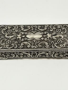 Vintage Godinger Silver Plate Floral Scrollwork Jewelry Box